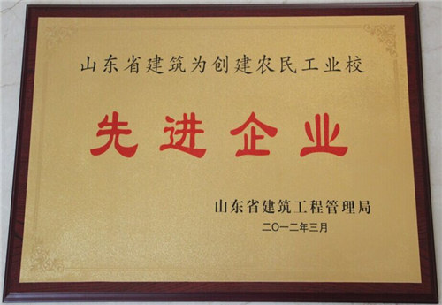 山東省創(chuàng)建農(nóng)民工業(yè)校先進(jìn)企業(yè)